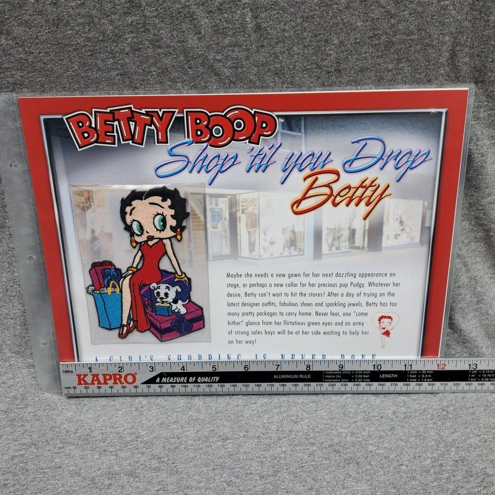 Betty Boop Patch‎ Shop Till You Drop Betty Pudgy Clothing Patch Collectible VTG